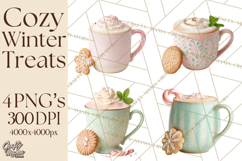 Winter Treats &amp; Drinks Clipart PNG, Neutral Winter Food Png Product Image 1