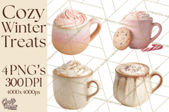 Winter Treats &amp; Drinks Clipart PNG, Neutral Winter Food Png Product Image 1