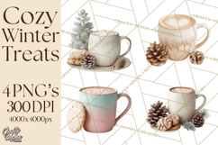 Winter Treats &amp; Drinks Clipart PNG, Neutral Winter Food Png Product Image 1