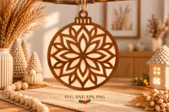 Cozy Wooden Mandala Ornament Product Image 2
