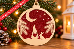 Cozy Woodland Christmas Ornament SVG Product Image 1
