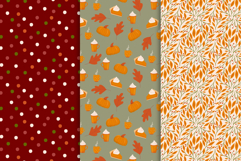 Cozy Fall Seamless Pattern Collection: Whimsical Autumn Desi Product Image 2