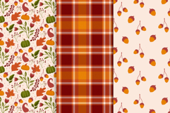Cozy Fall Seamless Pattern Collection: Whimsical Autumn Desi Product Image 4