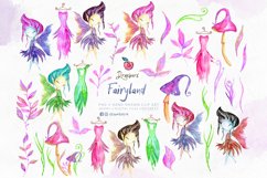 Magical Forest Fairy Clipart, hand-painted Watercolor 025 Product Image 5