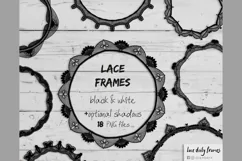 Lace Doily Frame Clipart, Lace circle frame png 081 Product Image 4