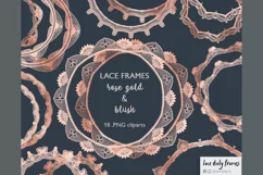 Lace Doily Frame Clipart, Lace circle frame png 081 Product Image 2