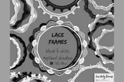 Lace Doily Frame Clipart, Lace circle frame png 081 Product Image 3