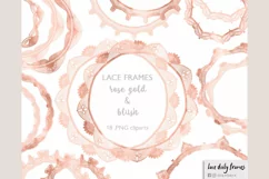 Lace Doily Frame Clipart, Lace circle frame png 081 Product Image 7