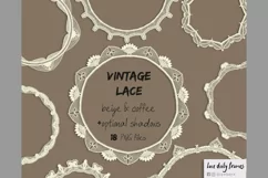 Lace Doily Frame Clipart, Lace circle frame png 081 Product Image 8