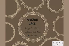 Lace Doily Frame Clipart, Lace circle frame png 081 Product Image 9
