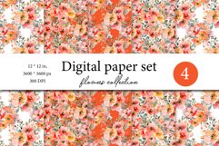 Whimsical Flowers Delight - Watercolor Digital Paper Product Image 1