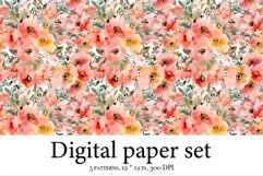 Whimsical Flowers Delight - Watercolor Digital Paper Product Image 3