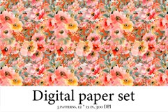 Whimsical Flowers Delight - Watercolor Digital Paper Product Image 4