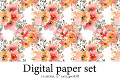Whimsical Flowers Delight - Watercolor Digital Paper Product Image 6