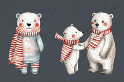 Watercolor Polar Bears cliparts. PNG sublimation Product Image 2