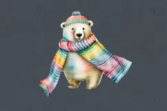 Watercolor Polar Bears cliparts. PNG sublimation Product Image 3