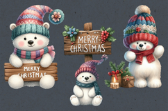 Watercolor Polar Bears cliparts. PNG sublimation Product Image 2