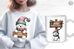 Watercolor Polar Bears cliparts. PNG sublimation Product Image 3