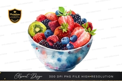 Vibrant fruit bowl clipart png Product Image 1