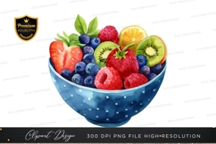 Colorful fruit bowl clipart png Product Image 1