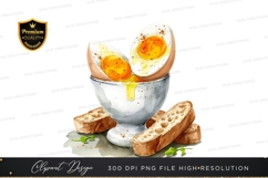 Boiled eggs with toast clipart png Product Image 1