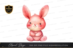 Cute pink bunny clipart png Product Image 1