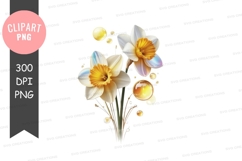 Elegant daffodil bouquet clipart png Product Image 1
