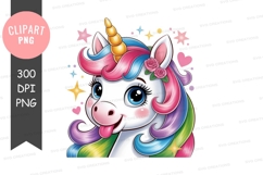 Playful unicorn clipart png Product Image 1