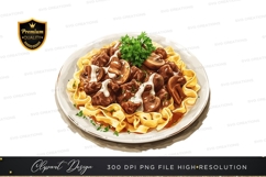 Plate of pasta with mushroom sauce Product Image 1