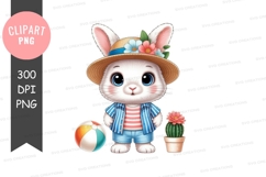 Summer bunny clipart png Product Image 1
