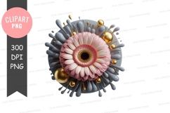 Elegant gerbera daisy with golden accents Product Image 1