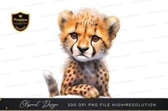Cute cheetah cub clipart png Product Image 1