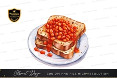 Toast with beans clipart png Product Image 1