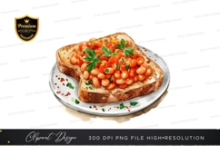 Toast with beans clipart png Product Image 1