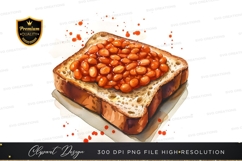 Toast with beans clipart png Product Image 1