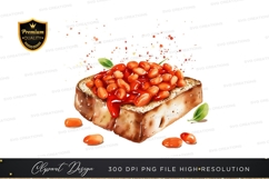 Toast with beans clipart png Product Image 1