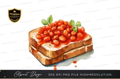 Toast with beans clipart png Product Image 1