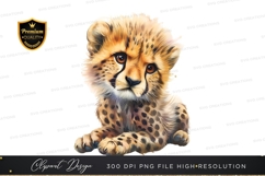Cute cheetah cub clipart png Product Image 1