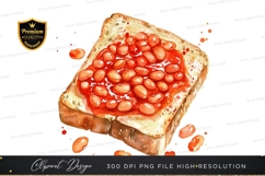 Toast with beans clipart png Product Image 1