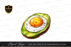 Avocado with fried egg clipart png Product Image 1