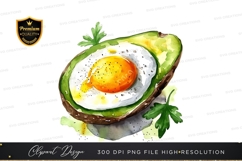Avocado with fried egg clipart png Product Image 1