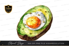 Avocado with fried egg clipart png Product Image 1