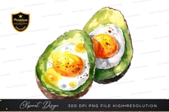 Avocado and egg clipart png Product Image 1
