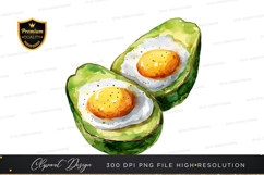 Avocado with egg clipart png Product Image 1