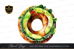 Avocado bagel clipart png Product Image 1