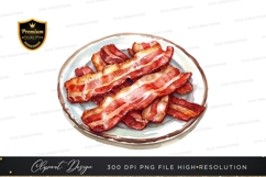 Plate of bacon clipart png Product Image 1