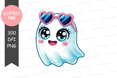 Cute ghost with heart-shaped sunglasses Product Image 1
