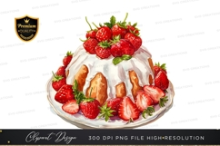 Strawberry bundt cake clipart png Product Image 1