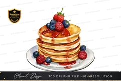 Delicious stack of pancakes with berries Product Image 1