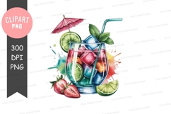 Colorful cocktail clipart png Product Image 1